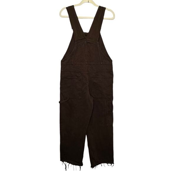 🍁 Zara Blogger Favorite Carpenter Wide Straight Leg Raw Hem Denim Overall Medium - Picture 3 of 15